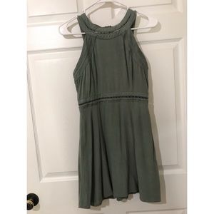 Sage and suede dress